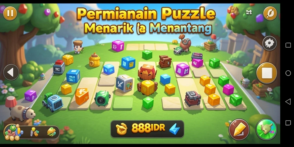 Tangkapan layar menunjukkan gameplay Puzzle yang menantang di 888IDR.