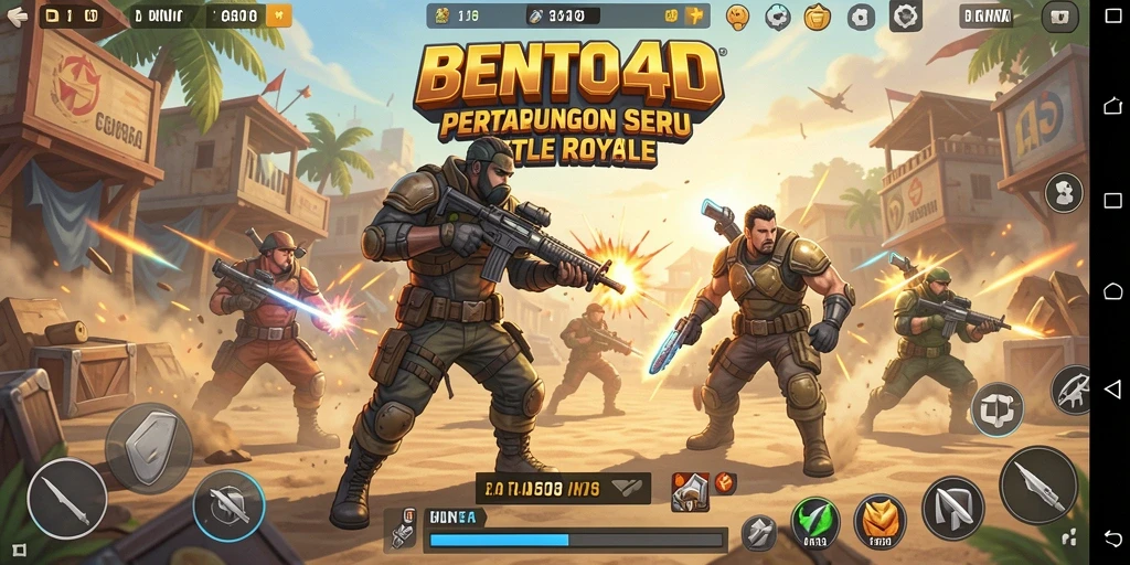 Screenshot gameplay BENTO4D menampilkan pertarungan seru dengan grafis yang memukau.