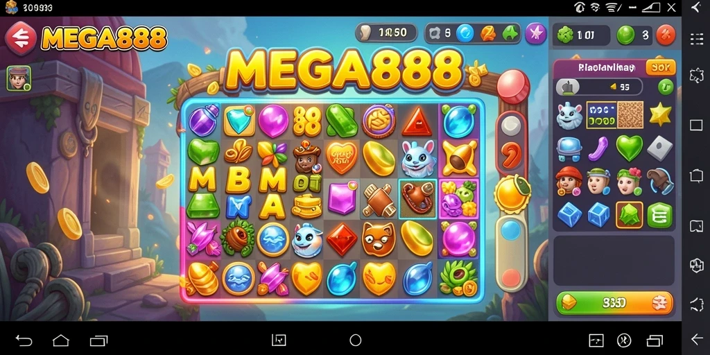 Tangkapan layar gameplay MEGA888 yang penuh warna dan seru.