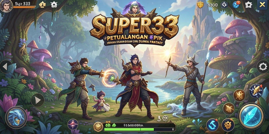 Gameplay SUPER33 yang menampilkan aksi petualangan seru.