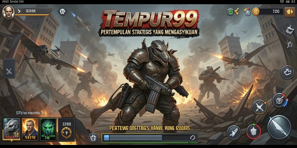 Screenshot gameplay TEMPUR99 dengan aksi pertempuran strategis yang seru.